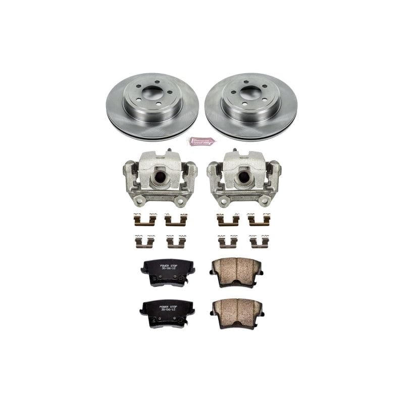 PowerStop — OE Stock Replacement Low-Dust Ceramic Brake Pad, Rotor and Caliper Kit