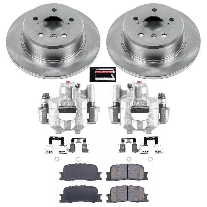 PowerStop — OE Stock Replacement Low-Dust Ceramic Brake Pad, Rotor and Caliper Kit