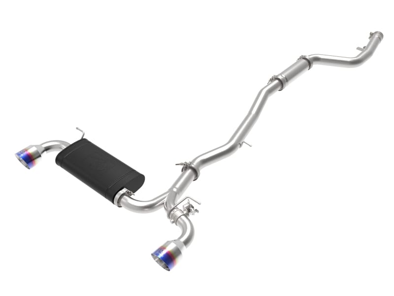 aFe — Takeda 3 IN to 2-1/2 IN 304 Stainless Steel Cat-Back Exhaust System w/ Blue Ti
