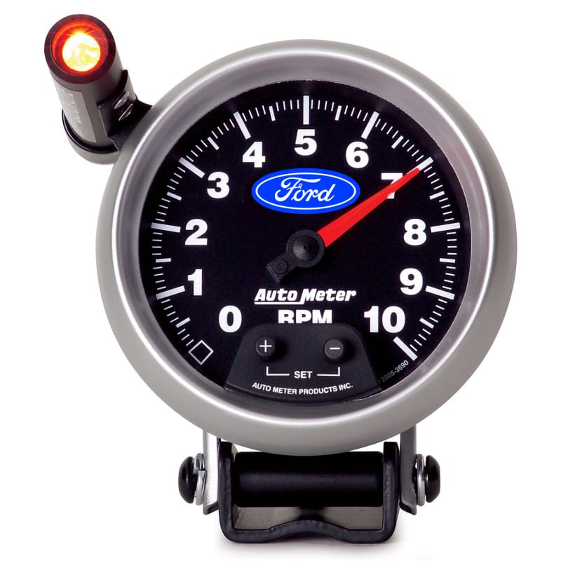 AutoMeter — GAUGE, TACHOMETER, 3 3/4", 10K RPM, PEDESTAL W/ EXT. QUICK-LITE, FORD