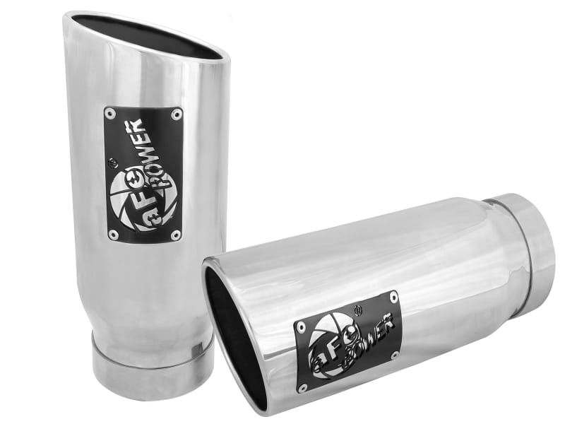 aFe — MACH Force-Xp 409 Stainless Steel Clamp-on Exhaust Tip Polished Pair