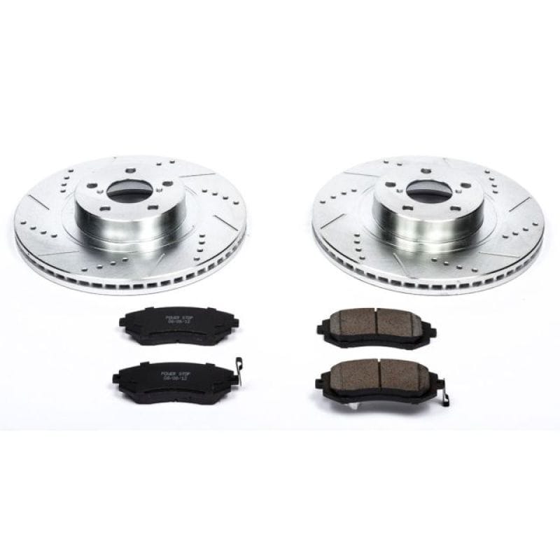 PowerStop — Z23 Daily Driver Carbon-Fiber Ceramic Brake Pad and Drilled & Slotted Rotor Kit