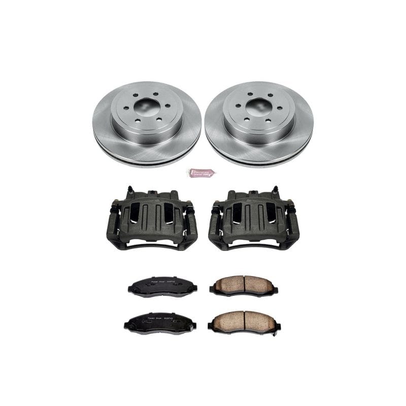 PowerStop — OE Stock Replacement Low-Dust Ceramic Brake Pad, Rotor and Caliper Kit