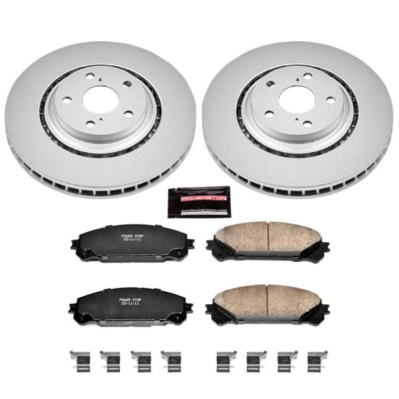 PowerStop — Genuine Geomet Coated Rotor and Low-Dust Ceramic Brake Pad Kit
