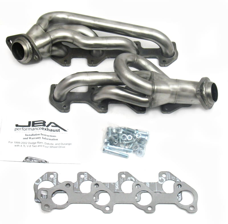 JBA — JBA 00-03 Dodge 4.7L PowerTech 1-1/2in Primary Raw 409SS Cat4Ward Header
Exhaust Header