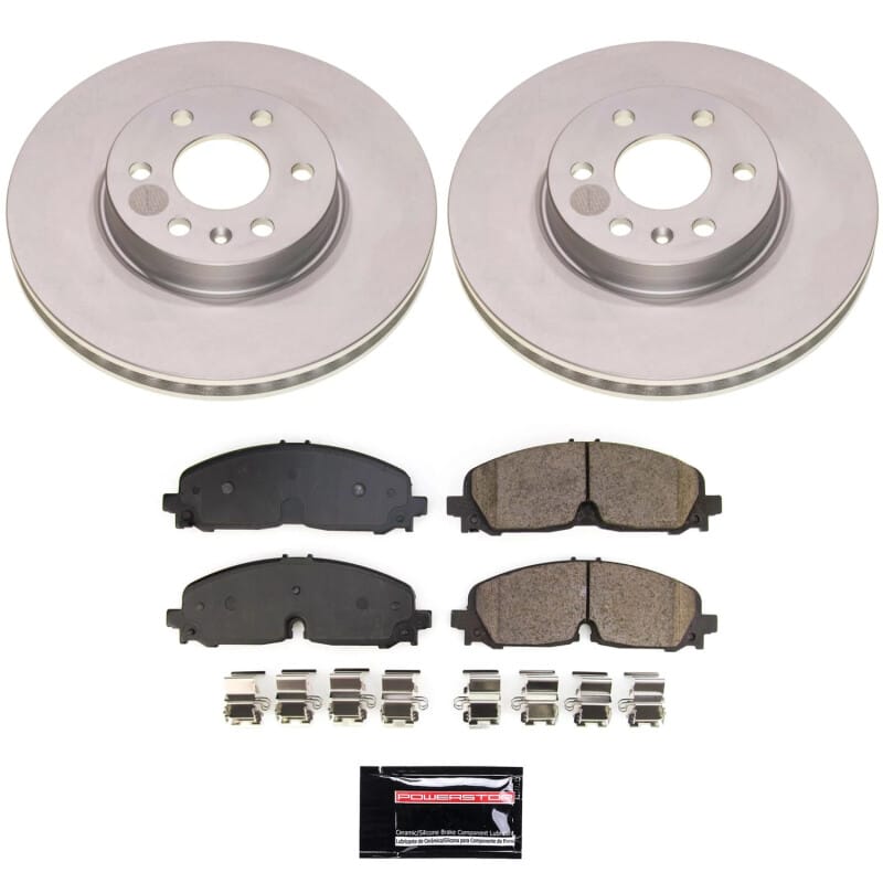 PowerStop — Genuine Geomet Coated Rotor and Low-Dust Ceramic Brake Pad Kit
