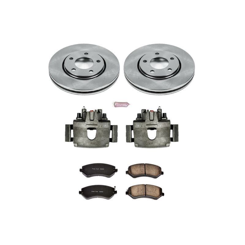 PowerStop — OE Stock Replacement Low-Dust Ceramic Brake Pad, Rotor and Caliper Kit