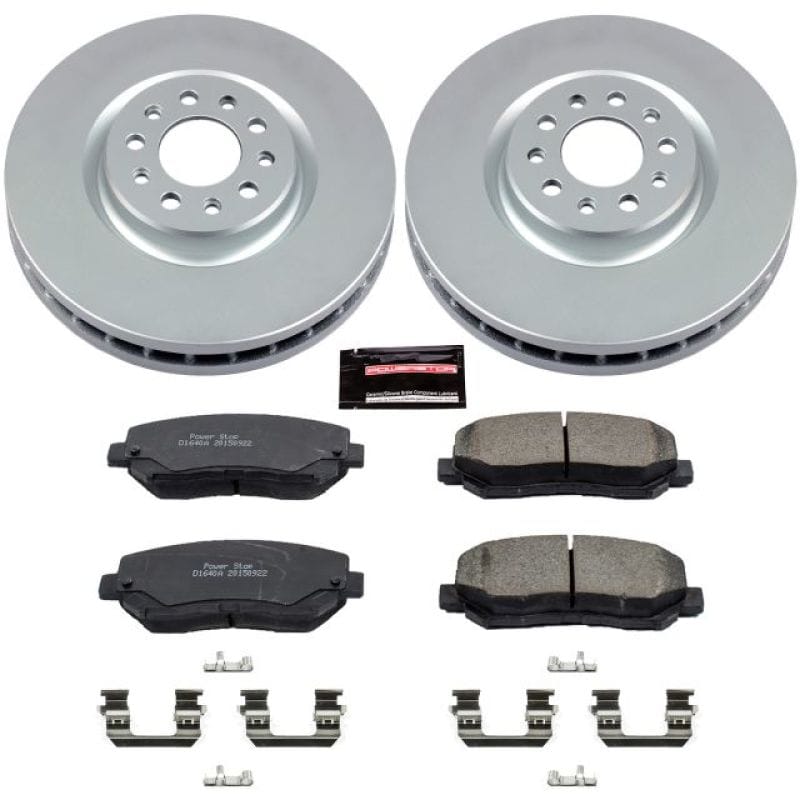 PowerStop — Genuine Geomet Coated Rotor and Low-Dust Ceramic Brake Pad Kit