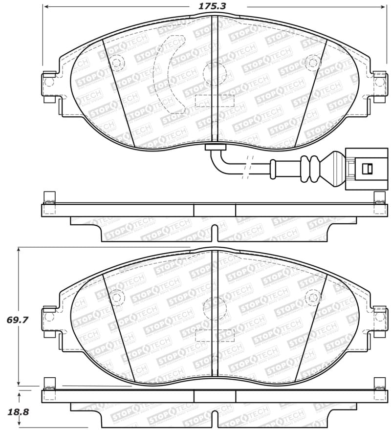 Stoptech — StopTech Sport Brake Pads with Shims and Hardware