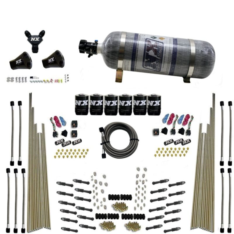 Nitrous Express — 8 CYL DRY DIRECT PORT, THREE STAGE, 6 SOLENOIDS, W/ COMPOSITE BOTTLE (200-600HP)
Nitrous Oxide Injection System Kit
