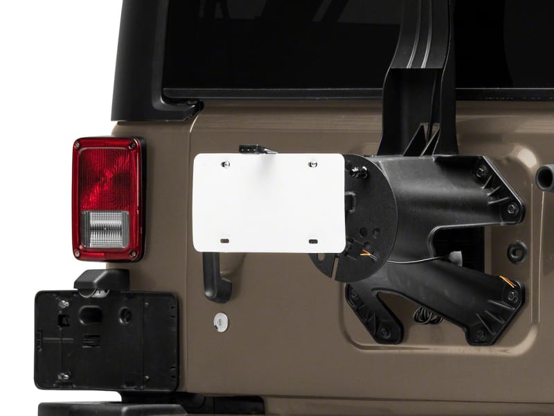 Raxiom — Raxiom 07-18 Jeep Wrangler JK Axial Series License Plate Bracket w/ LED Brake Light
Mount