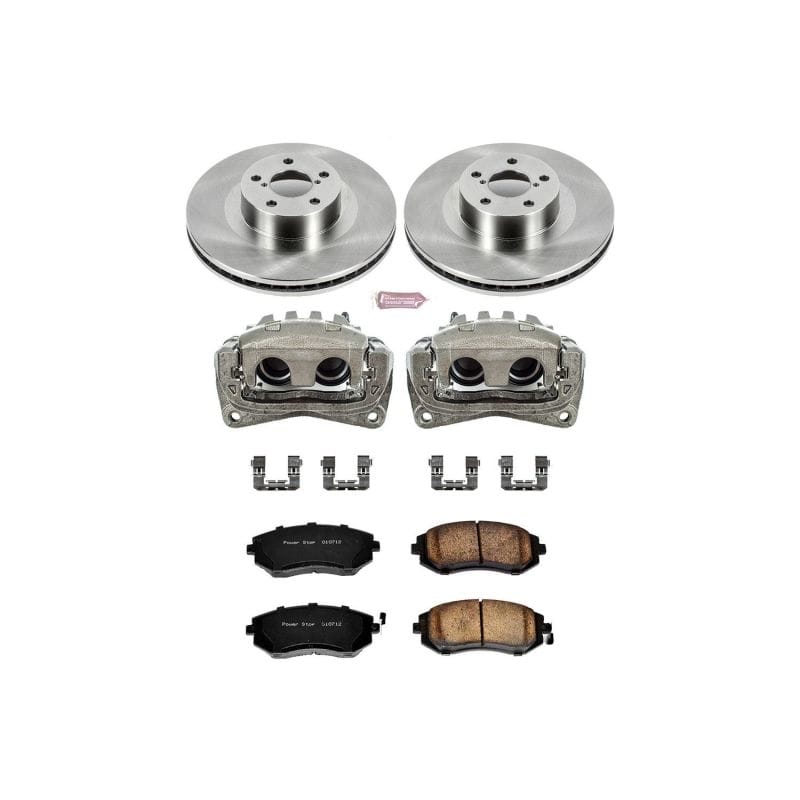 PowerStop — OE Stock Replacement Low-Dust Ceramic Brake Pad, Rotor and Caliper Kit