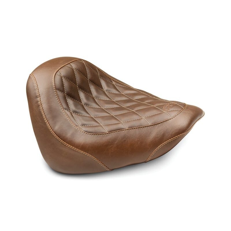 Mustang Motorcycle — Mustang 18-21 Harley Fat Bob Wide Tripper Solo Seat Diamond Stitch - Brown
