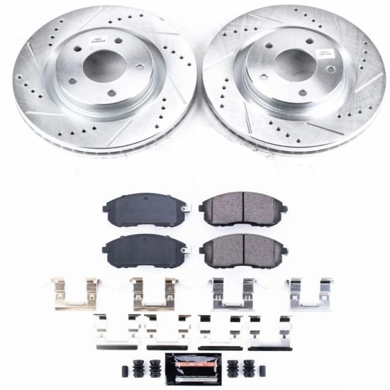 PowerStop — Z23 Daily Driver Carbon-Fiber Ceramic Brake Pad and Drilled & Slotted Rotor Kit