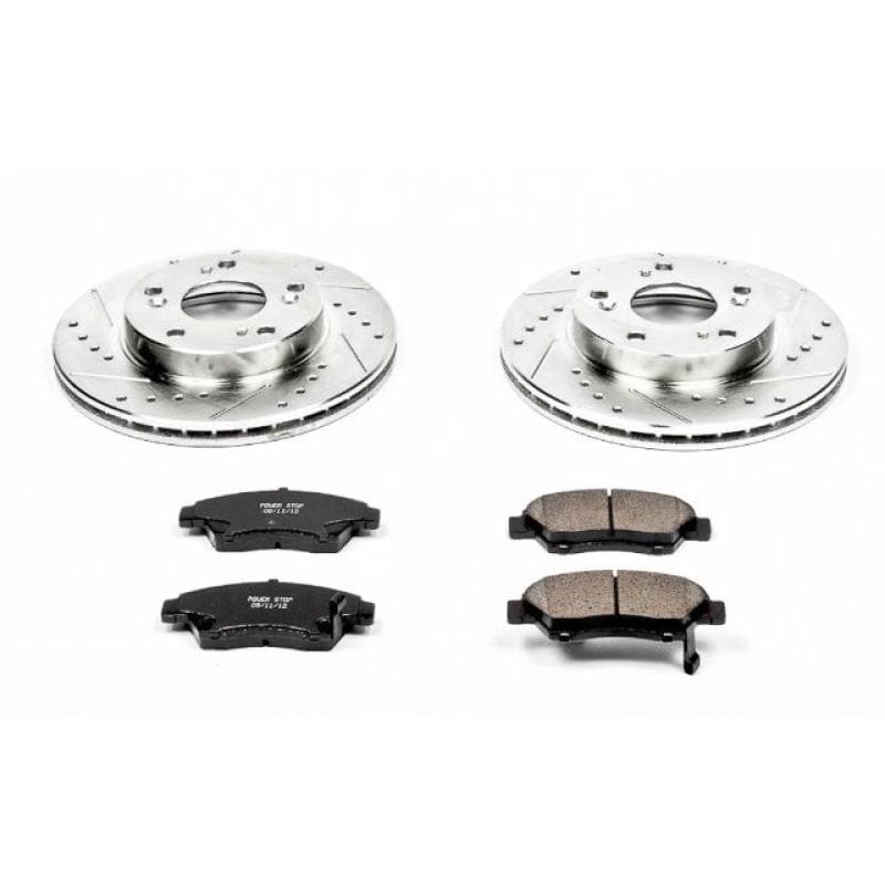 PowerStop — Z23 Daily Driver Carbon-Fiber Ceramic Brake Pad and Drilled & Slotted Rotor Kit