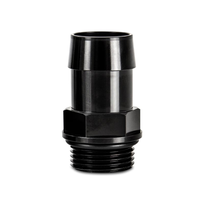 Mishimoto — M27x2.0 to 1in Hose Barb Aluminum Fitting, Black