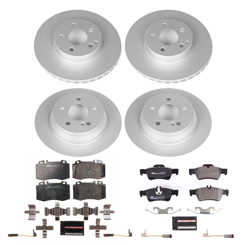 PowerStop — Genuine Geomet Coated Rotors, ECE-R90 Brake Pads + Hardware Kit