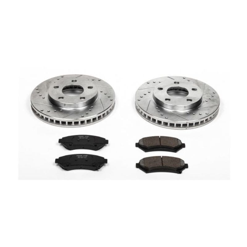 PowerStop — Z23 Daily Driver Carbon-Fiber Ceramic Brake Pad and Drilled & Slotted Rotor Kit