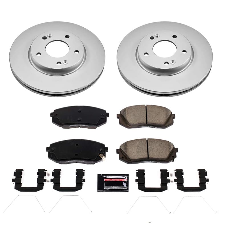 PowerStop — Genuine Geomet Coated Rotor and Low-Dust Ceramic Brake Pad Kit