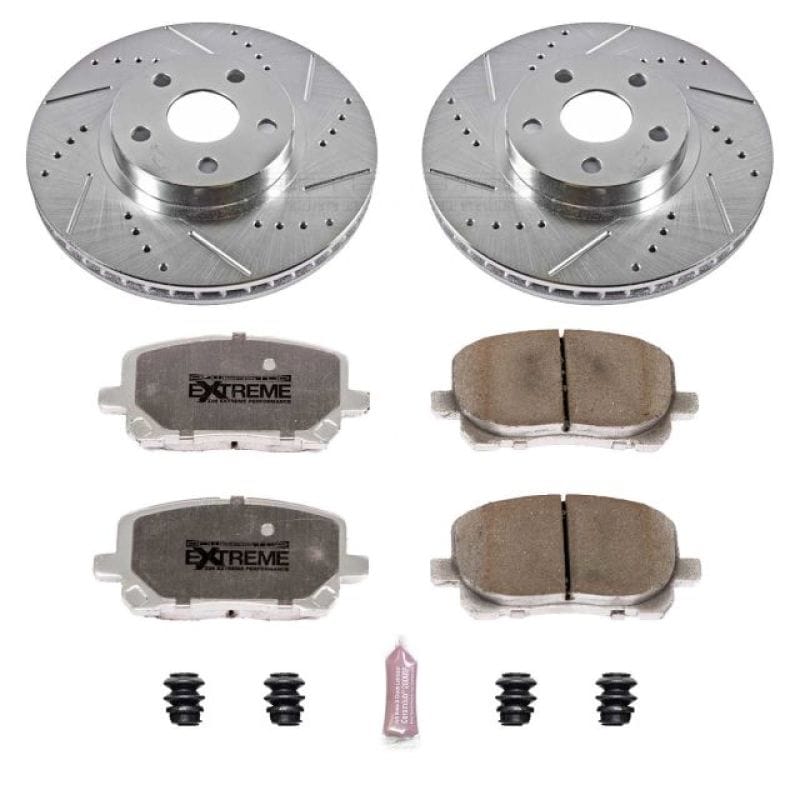 PowerStop — Z26 Street Performance Ceramic Brake Pad and Drilled & Slotted Rotor Kit