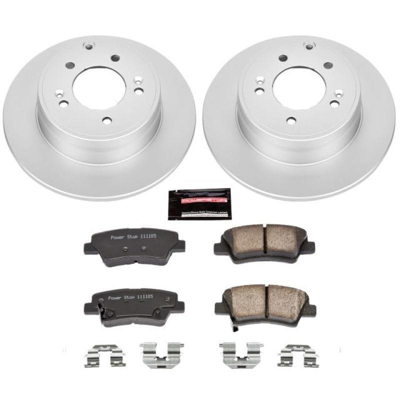 PowerStop — Genuine Geomet Coated Rotor and Low-Dust Ceramic Brake Pad Kit