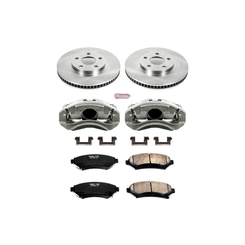 PowerStop — OE Stock Replacement Low-Dust Ceramic Brake Pad, Rotor and Caliper Kit