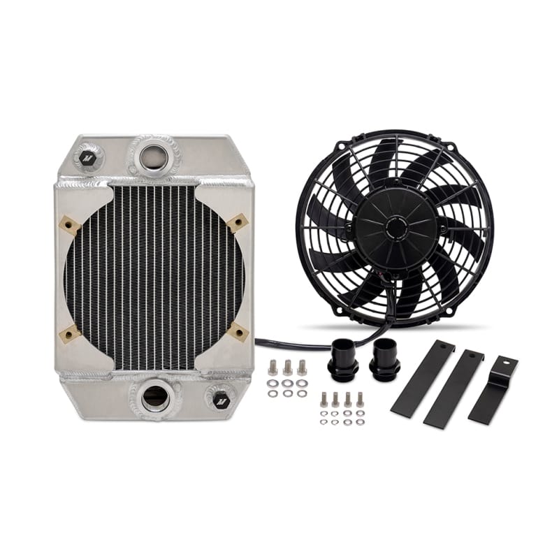 Mishimoto — Universal 9in Drag Race Performance Aluminum Radiator, Natural