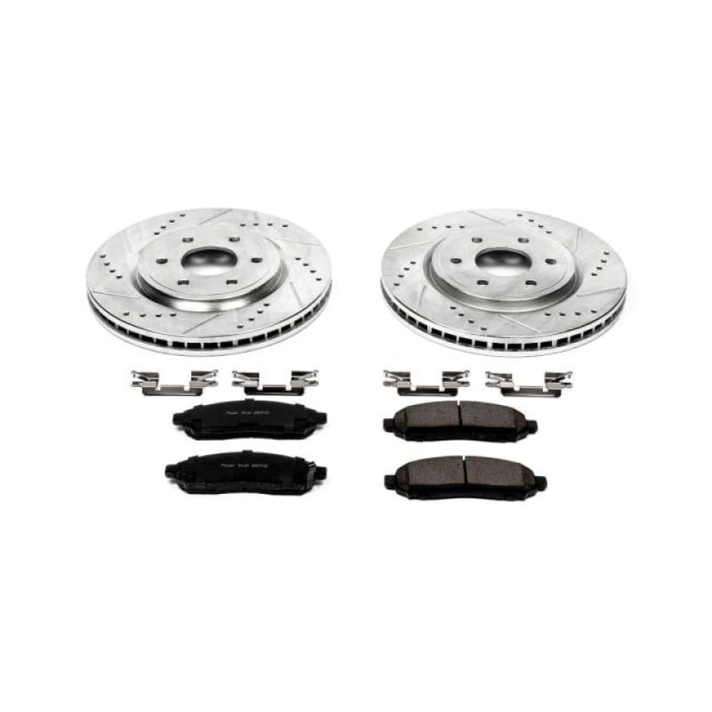 PowerStop — Z23 Daily Driver Carbon-Fiber Ceramic Brake Pad and Drilled & Slotted Rotor Kit