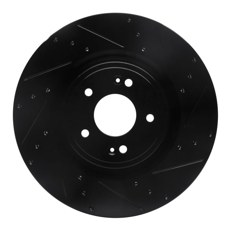 R1 Concepts — R1 Concepts Brake Rotor Drilled and Slotted Black