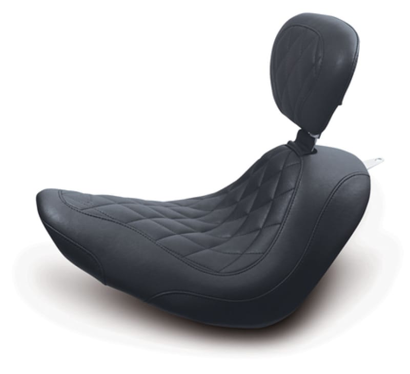 Mustang Motorcycle — Mustang 06-17 Harley Softail Wide Tire(200mm)Wide Tripper Solo Seat w/DBR Diamond Stitch - Black