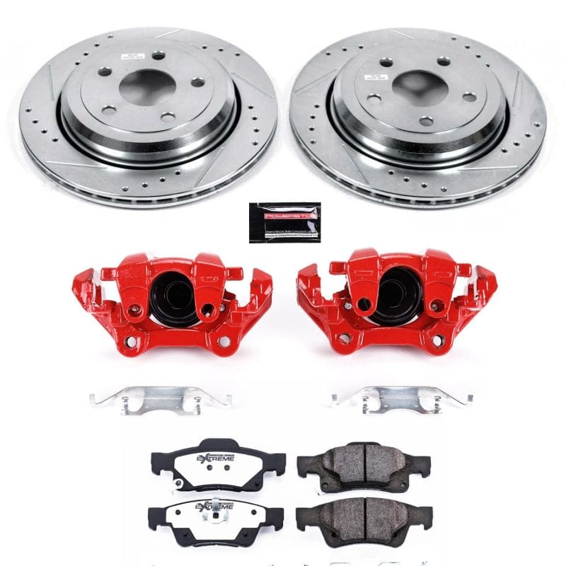 PowerStop — Z36 Truck and SUV Ceramic Brake Pad, Drilled & Slotted Rotor, and Caliper Kit