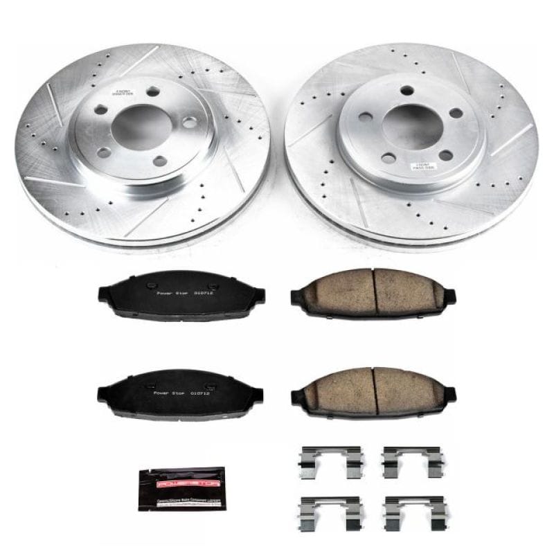 PowerStop — Z23 Daily Driver Carbon-Fiber Ceramic Brake Pad and Drilled & Slotted Rotor Kit