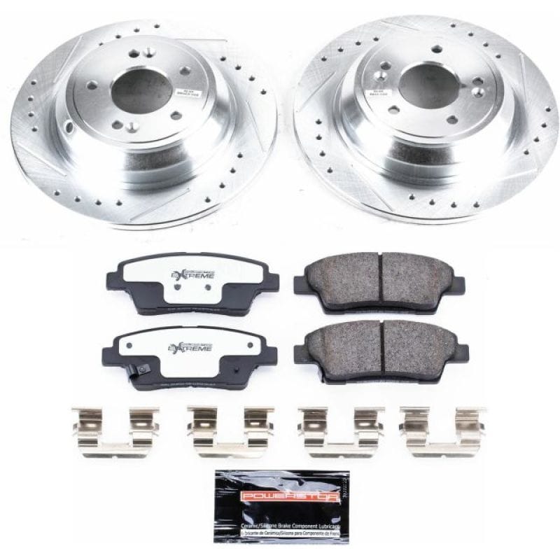 PowerStop — Z26 Street Performance Ceramic Brake Pad and Drilled & Slotted Rotor Kit