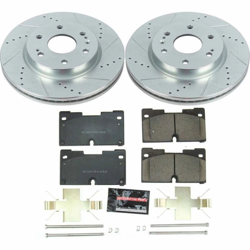 PowerStop — Z23 Daily Driver Carbon-Fiber Ceramic Brake Pad and Drilled & Slotted Rotor Kit