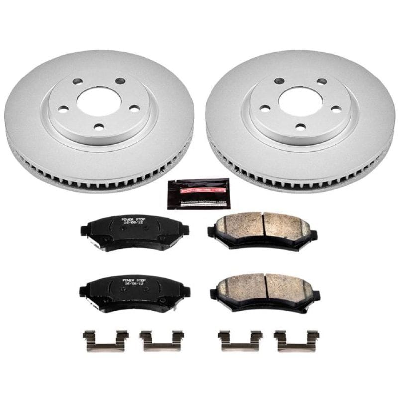 PowerStop — Genuine Geomet Coated Rotor and Low-Dust Ceramic Brake Pad Kit