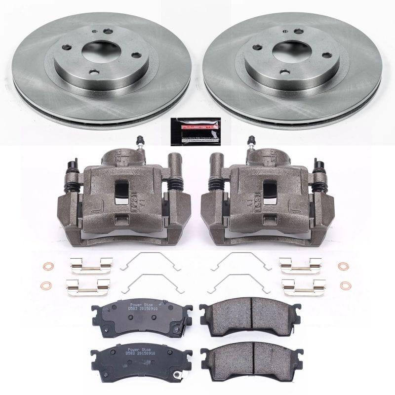 PowerStop — OE Stock Replacement Low-Dust Ceramic Brake Pad, Rotor and Caliper Kit