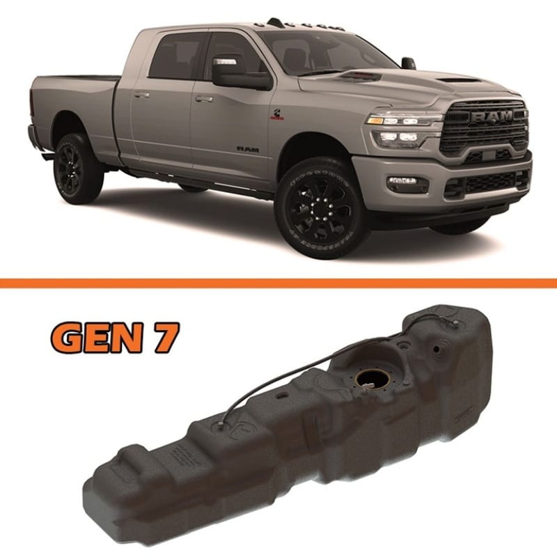 Titan Fuel Tanks — Titan Fuel Tanks 25-26 RAM 2500/3500 Cummins Mega Cab Short Bed 50 Gallon XXL Mid-Ship Fuel Tank
Fuel Tank