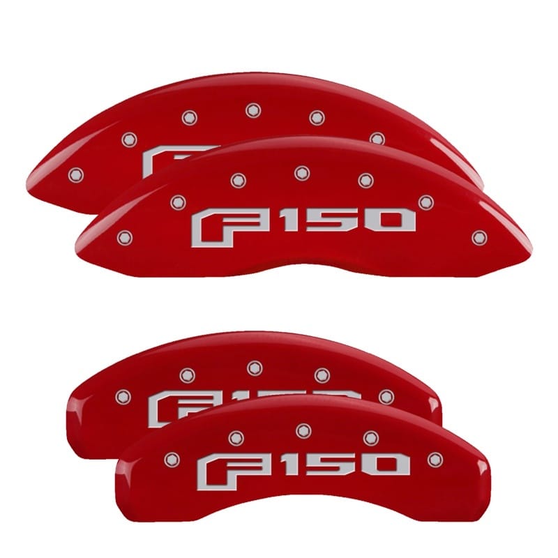 MGP — Set Of 4 Caliper Covers, Engraved Front and Rear: F-150 (2015) Red Powder Coat F