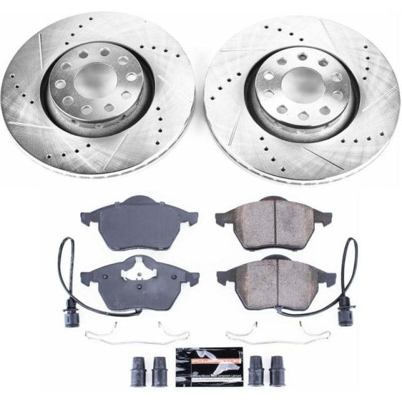 PowerStop — Z23 Daily Driver Carbon-Fiber Ceramic Brake Pad and Drilled & Slotted Rotor Kit