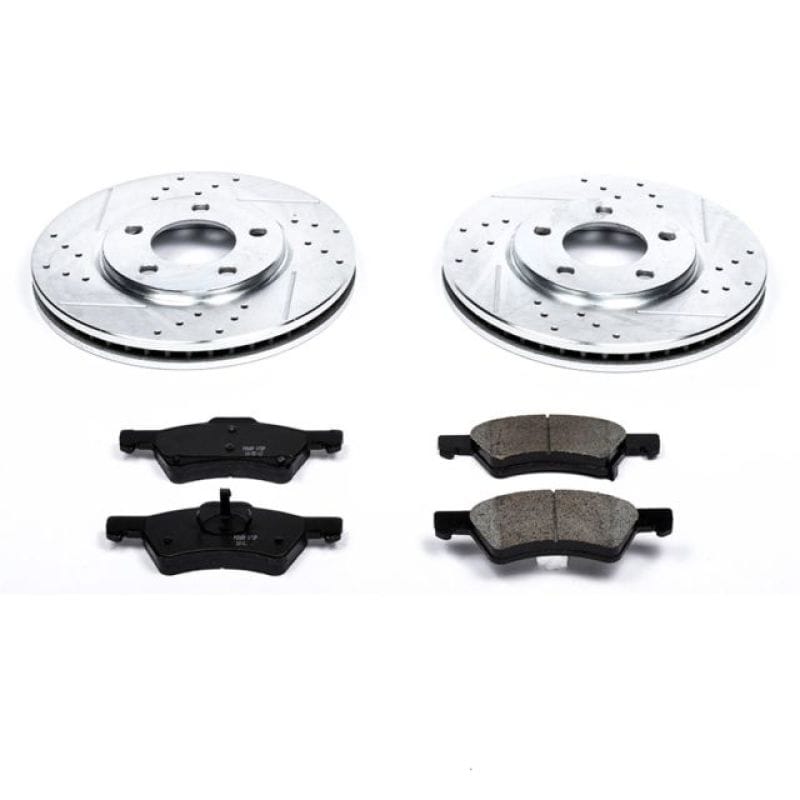 PowerStop — Z23 Daily Driver Carbon-Fiber Ceramic Brake Pad and Drilled & Slotted Rotor Kit