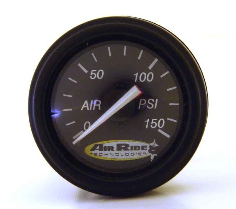 Ridetech — Air Pressure Gauge, Dual Needle, Black Face - 150psi.