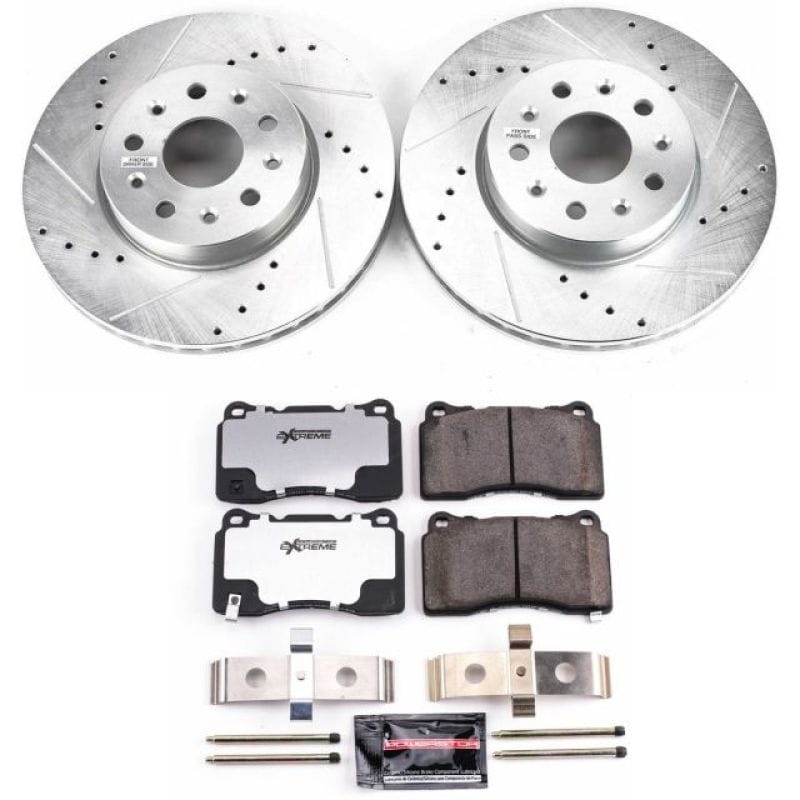PowerStop — Z26 Street Performance Ceramic Brake Pad and Drilled & Slotted Rotor Kit