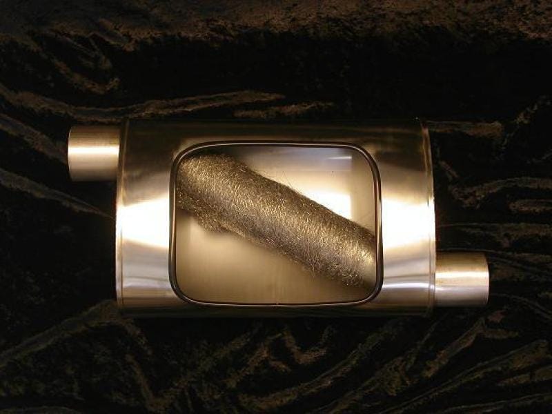 Stainless Works — Stainless Works Turbo S-tube Muffler 2-1/4" Center Inlet And Center Outlet