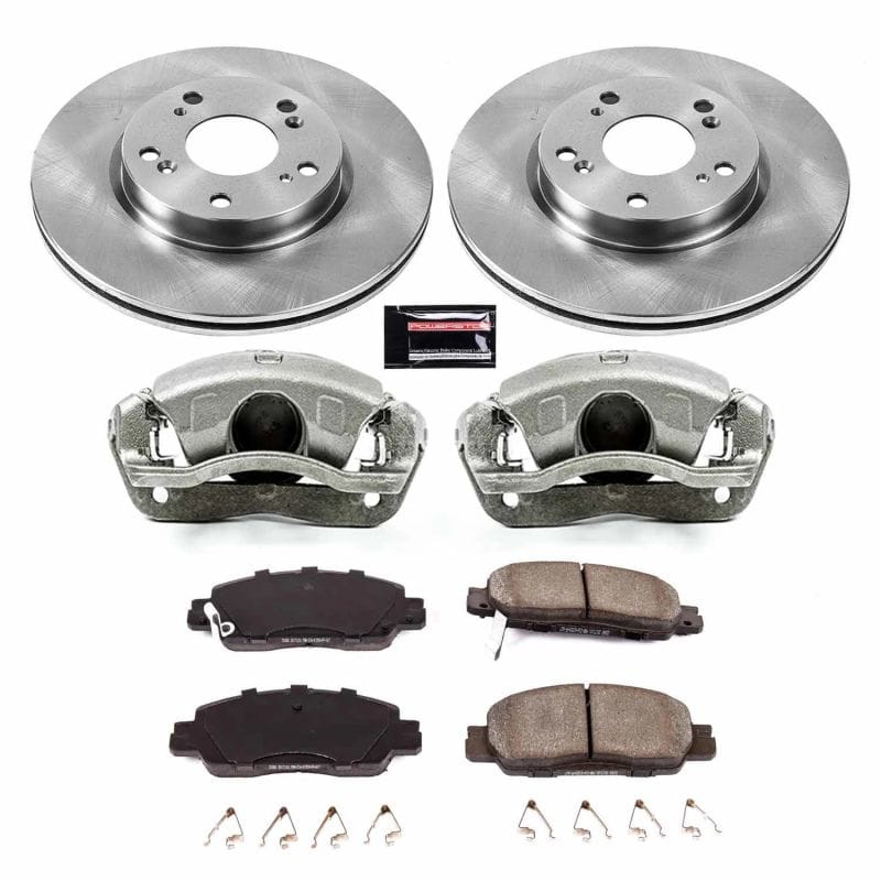 PowerStop — OE Stock Replacement Low-Dust Ceramic Brake Pad, Rotor and Caliper Kit