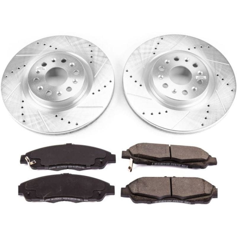 PowerStop — Z23 Daily Driver Carbon-Fiber Ceramic Brake Pad and Drilled & Slotted Rotor Kit