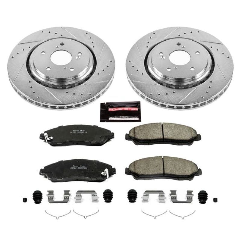 PowerStop — Z23 Daily Driver Carbon-Fiber Ceramic Brake Pad and Drilled & Slotted Rotor Kit
