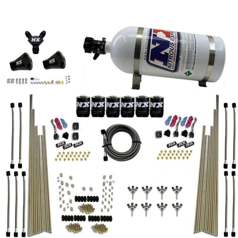 Nitrous Express — 8-CYL TRIPLE-D DRY DIRECT PORT, 3 STAGE DRY, 6 SOLENOIDS, W/ 10LB BOTTLE
Nitrous Oxide Injection System Kit