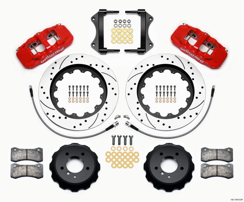 Wilwood — KIT,FRONT,BMW E90,07-11,AERO6,15.00x1.25 SRP,RED,W/LINES