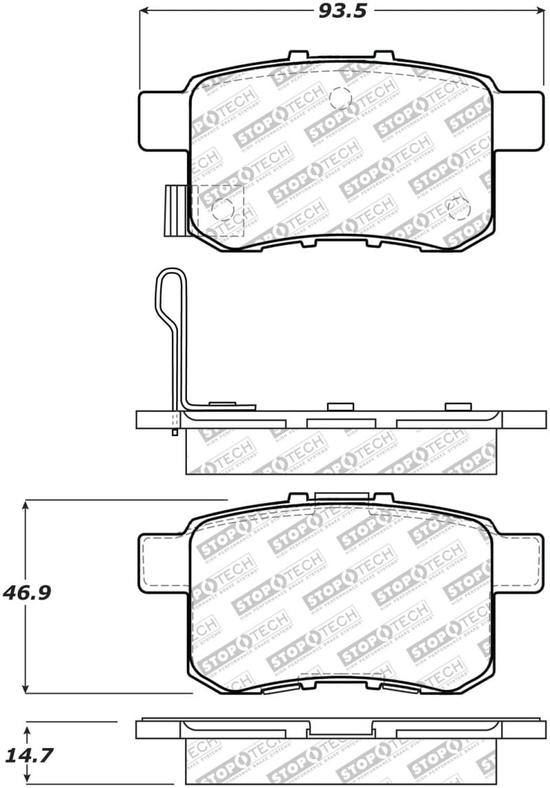 Stoptech — StopTech Street Select Brake Pads with Hardware