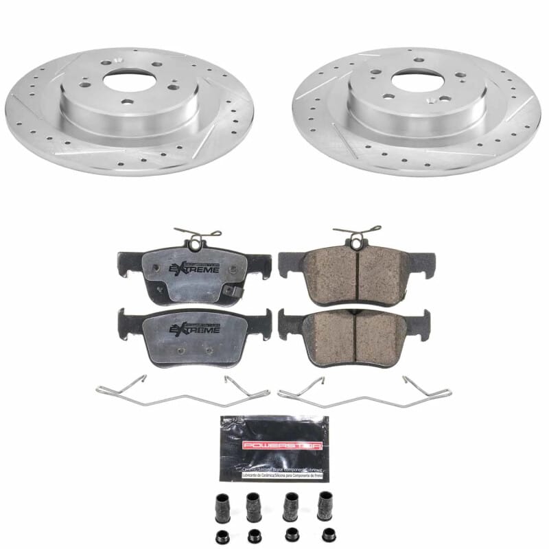 PowerStop — Z26 Street Performance Ceramic Brake Pad and Drilled & Slotted Rotor Kit